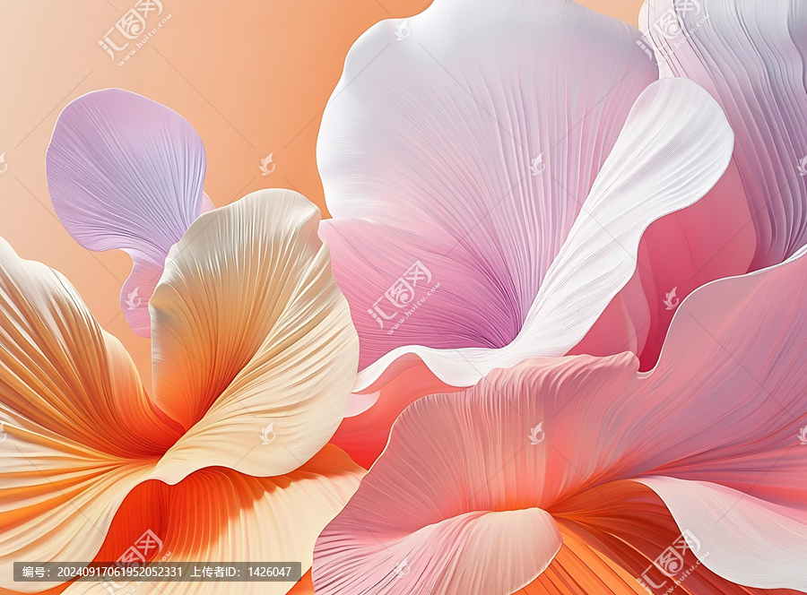 粉色橙色花瓣抽象花卉背景