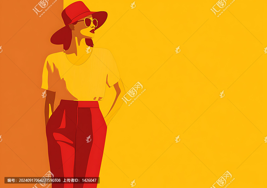 紅帽黃衫女人，簡約