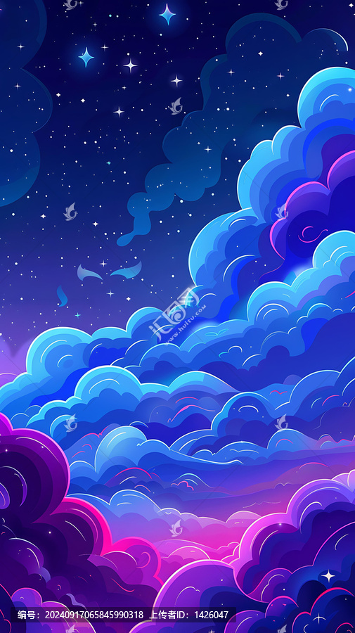 夢幻星空,云彩