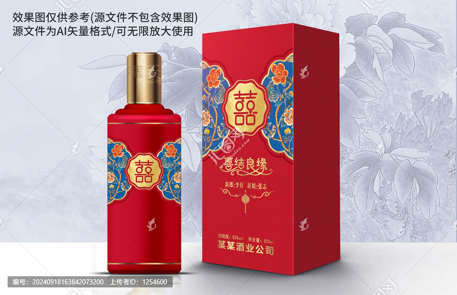 喜結(jié)良緣白酒包裝