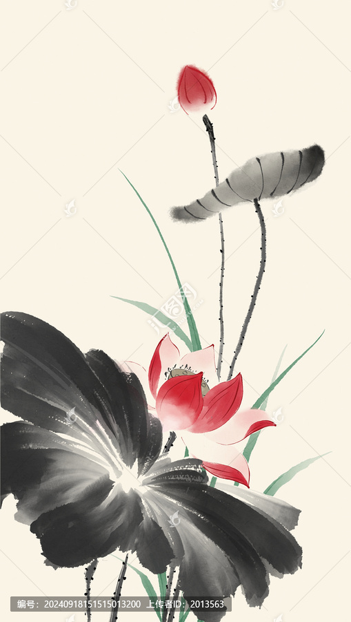 水墨荷花