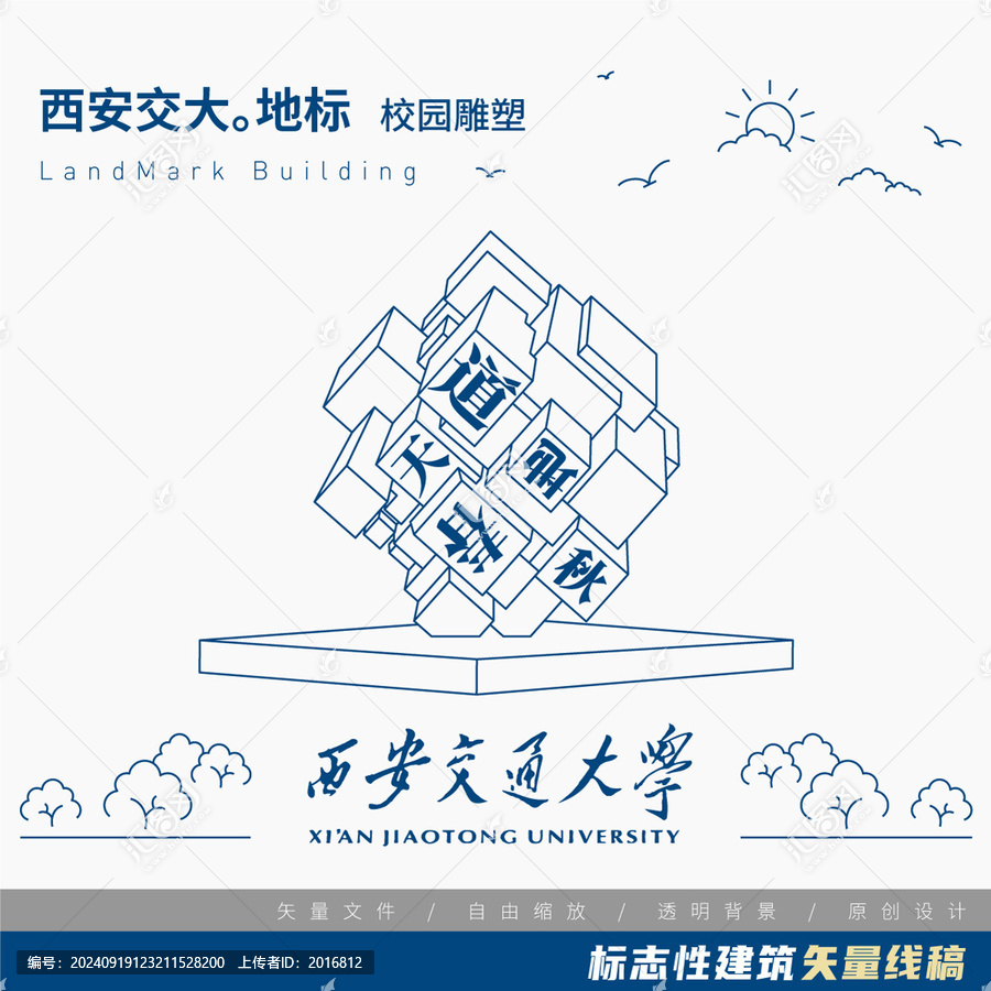 西安交通大學四大發(fā)明廣場雕塑