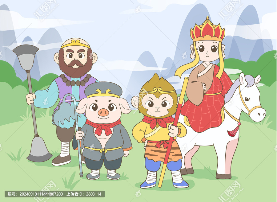 卡通西游記師徒四人