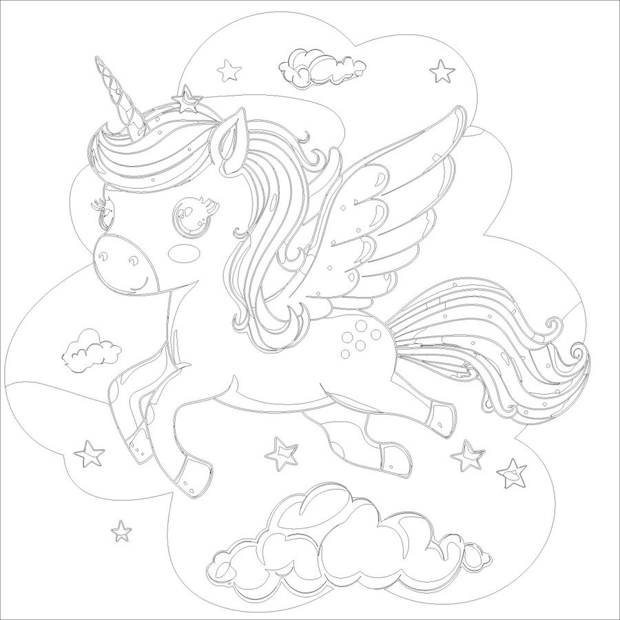 獨(dú)角獸印花