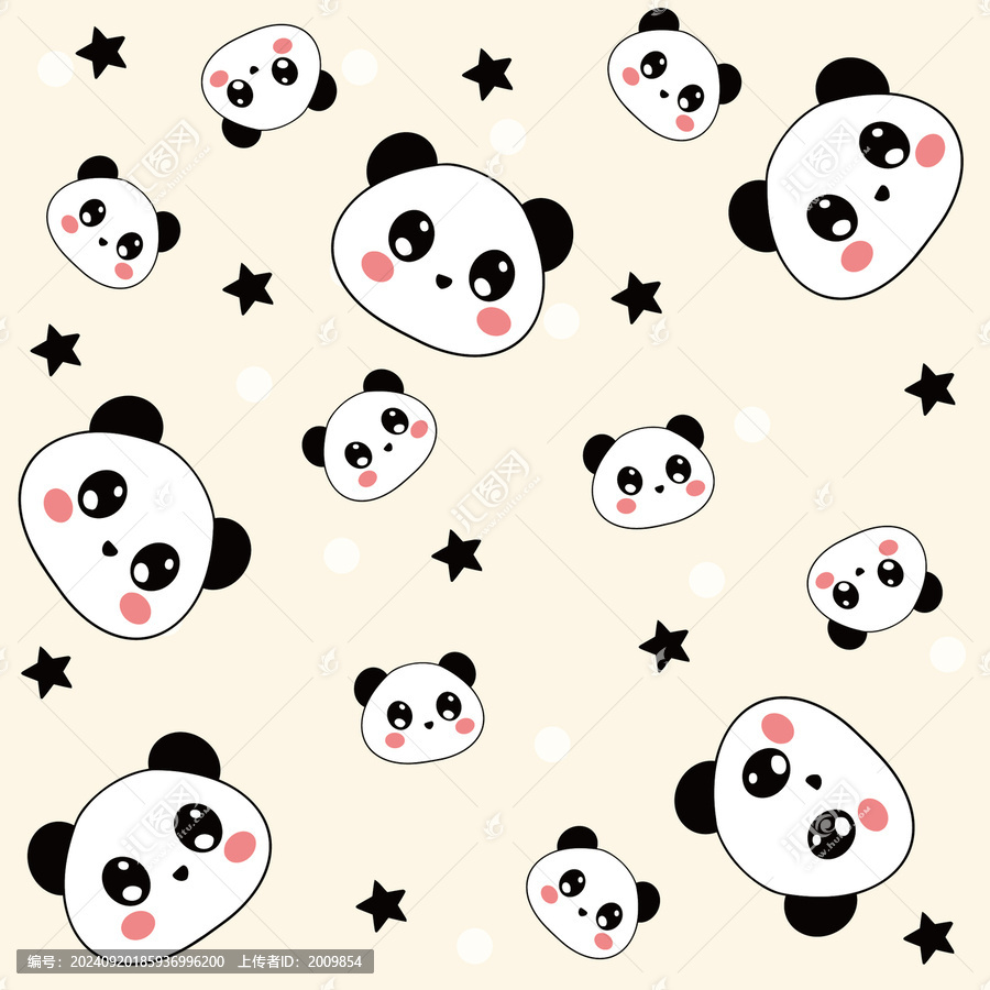 熊貓家紡印花四方連續(xù)圖