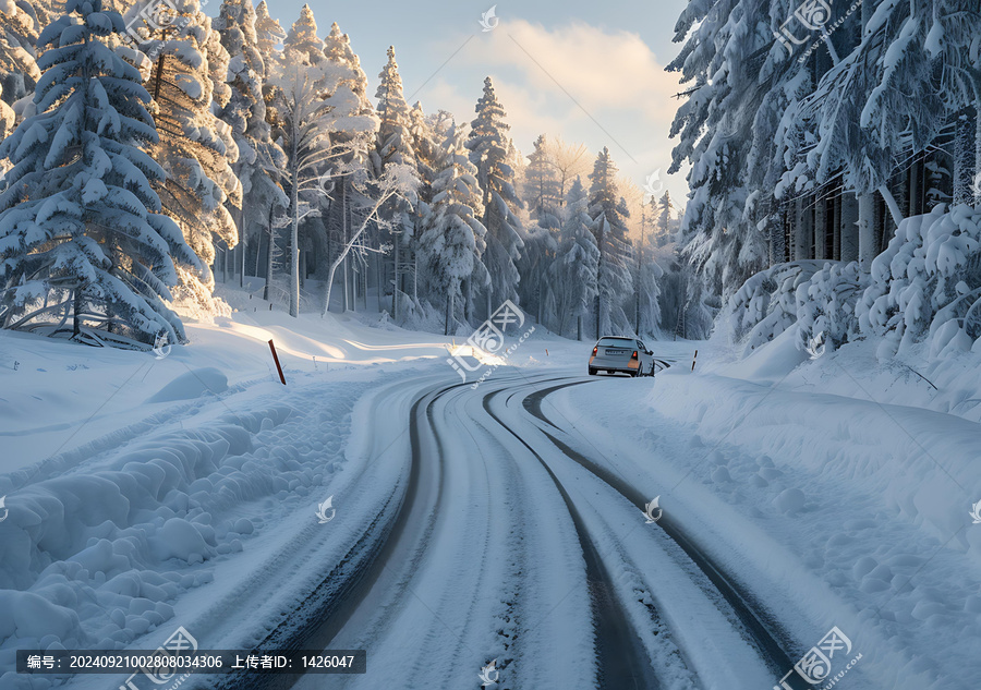 雪地森林公路