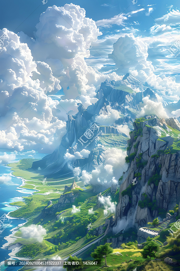 奇幻的漂浮島嶼和山脈