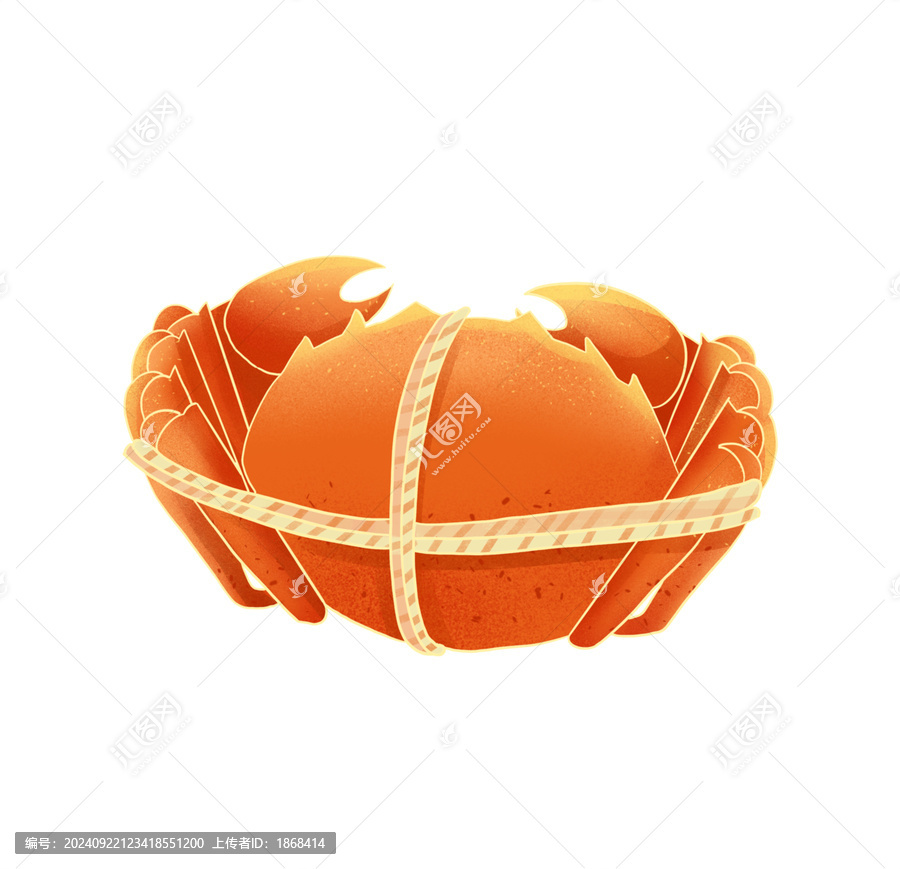 大閘蟹國潮國風(fēng)水彩插畫