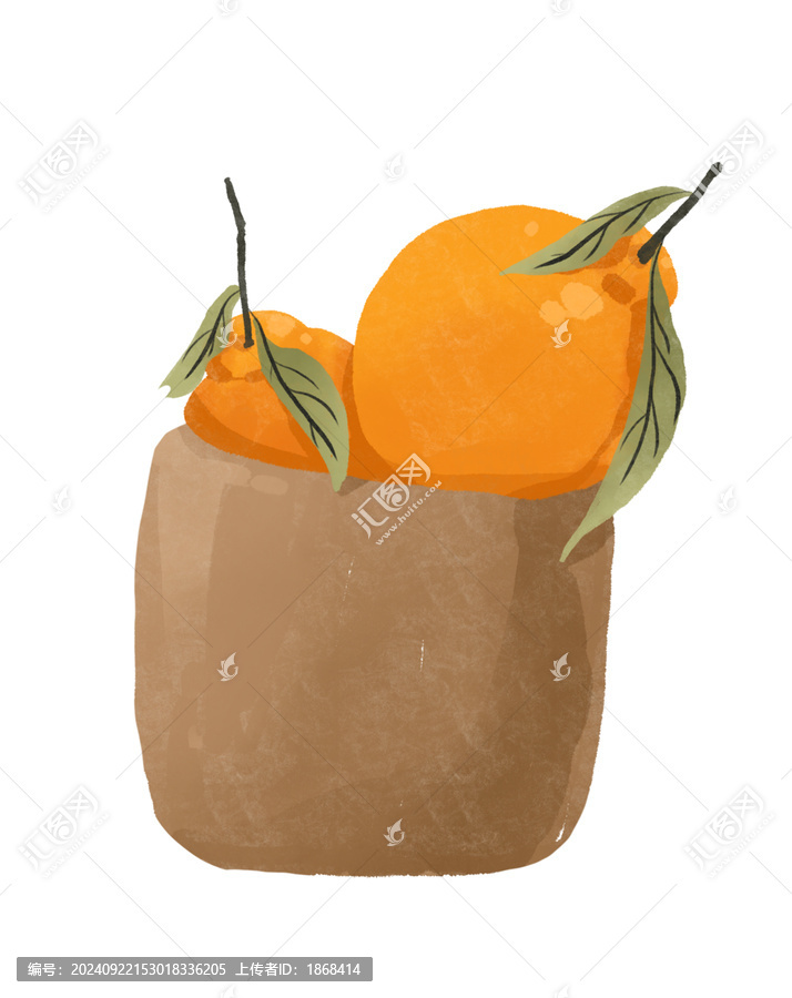 粑粑柑丑橘橙子橘子水彩插畫(huà)