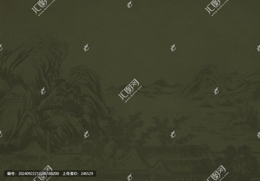 新中式復(fù)古山水背景墻
