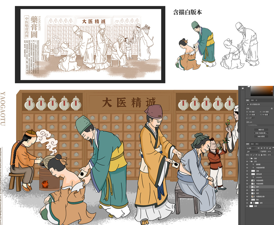 古代中醫(yī)貼膏藥圖