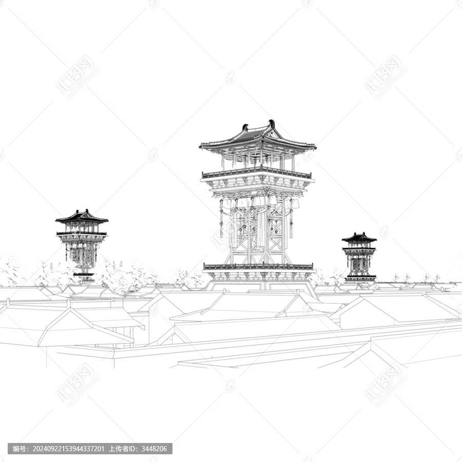 望樓線稿圖