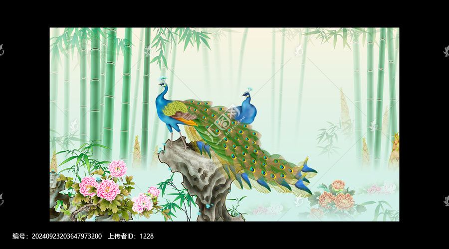 竹林雙雀圖