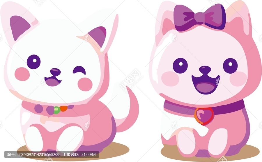 卡通可愛小貓矢量免扣素材