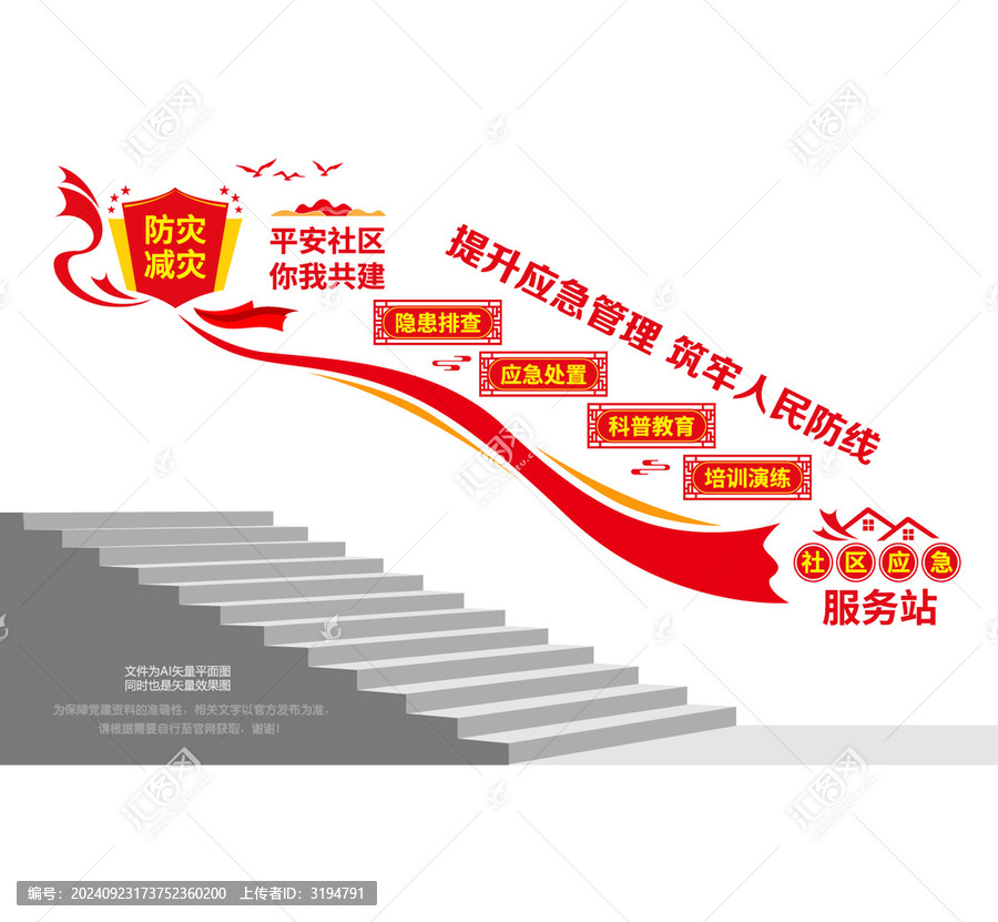 應(yīng)急服務(wù)站樓梯墻