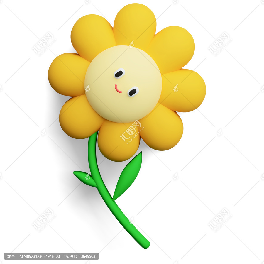 簡單可愛的向日葵花朵免摳元素