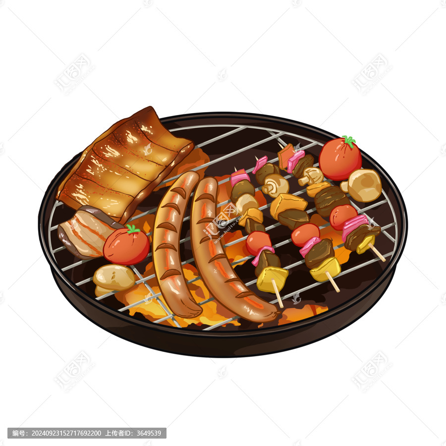 烤肉插畫