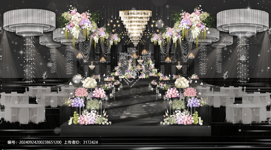 白粉色韓式水晶婚禮