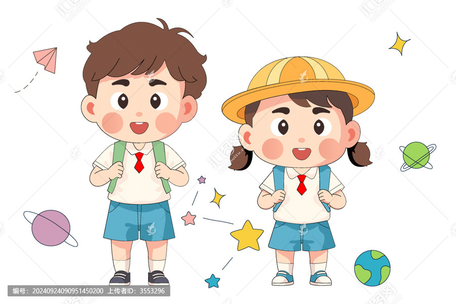 背著書包上學的小學生