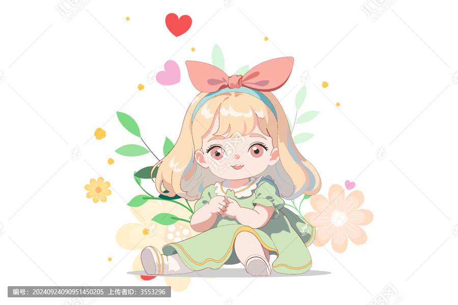 蝴蝶發(fā)卡小女孩