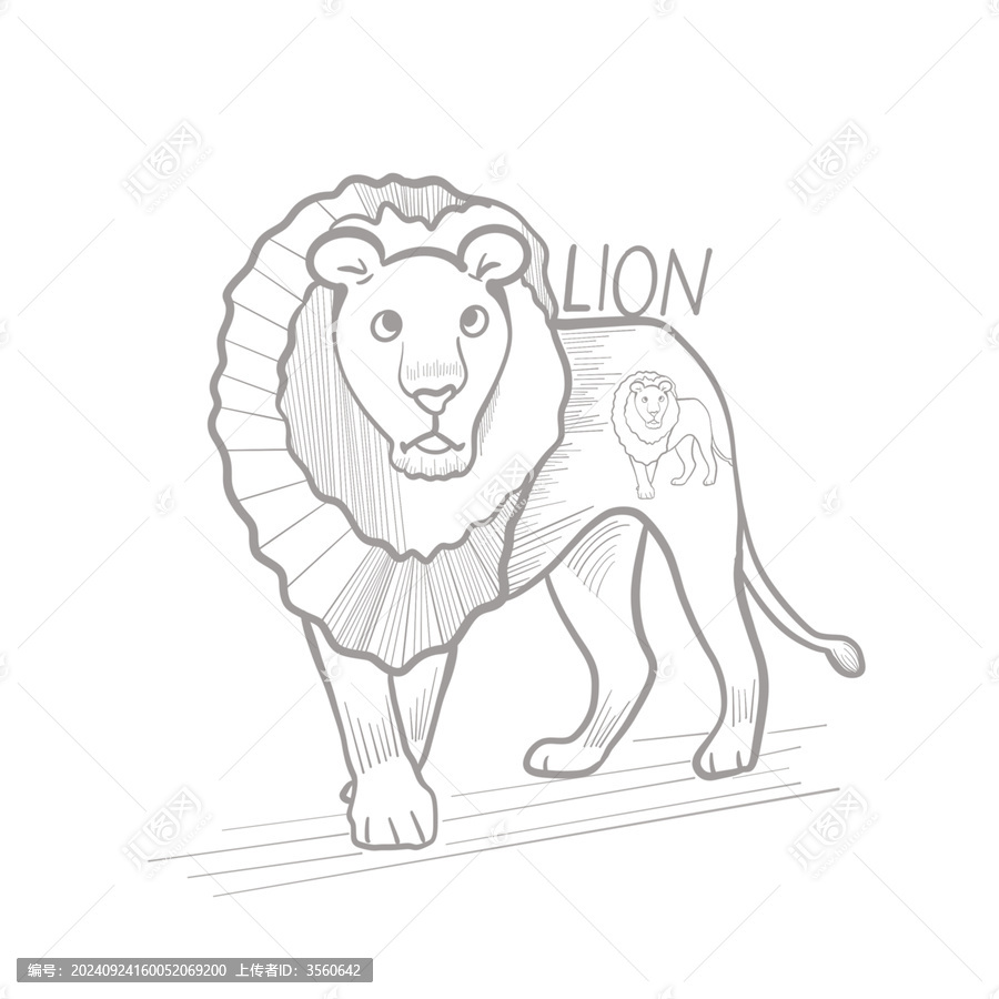 動(dòng)物獅子線稿