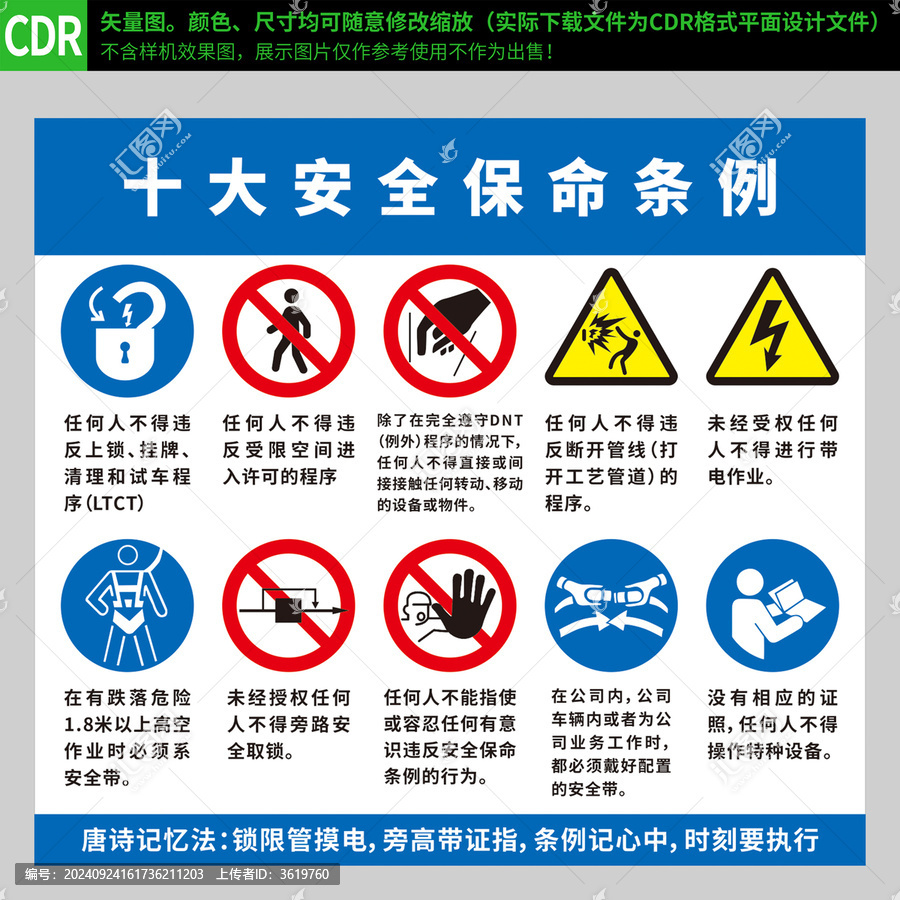 十大安全保命條例