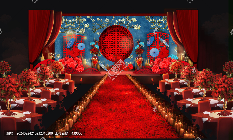 新中式婚禮布場婚禮定制舞臺區(qū)