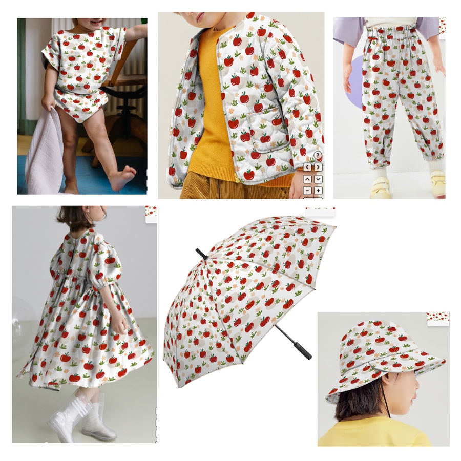 卡通水果紅蘋果服裝家紡印花圖案