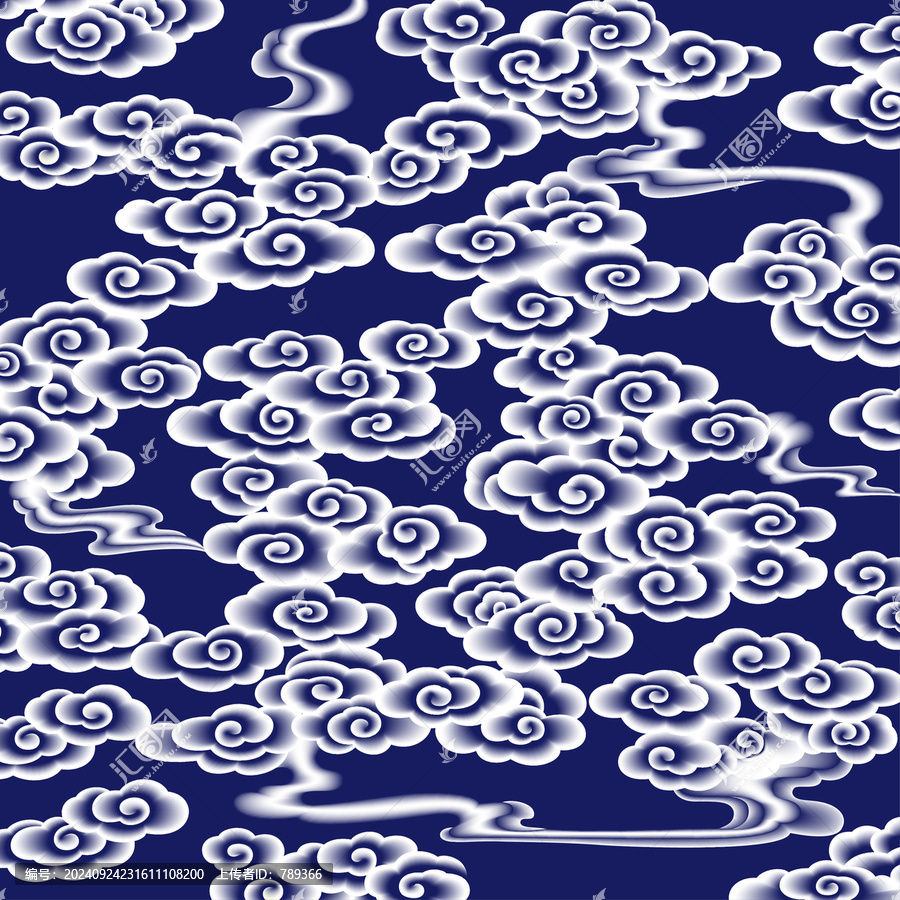 藍(lán)底祥云