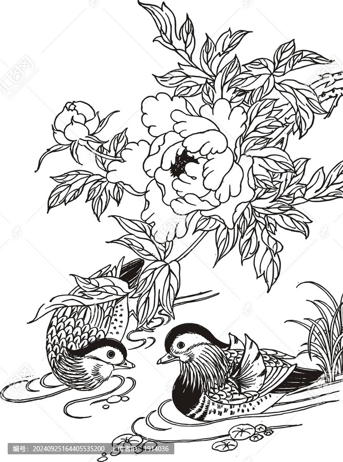 牡丹鴛鴦