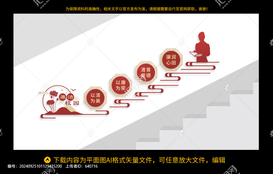 廉潔校園樓梯文化墻