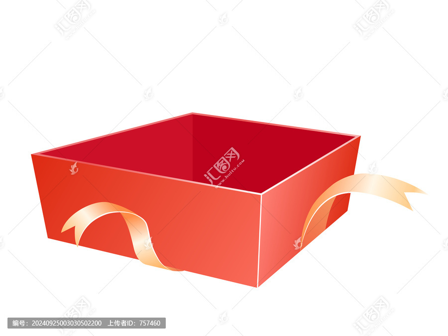 空白的紅色禮盒