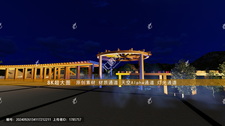廣場(chǎng)長(zhǎng)廊亮化夜景
