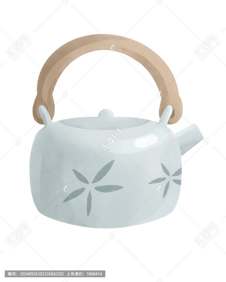 茶壺茶葉國潮國風(fēng)水彩插畫