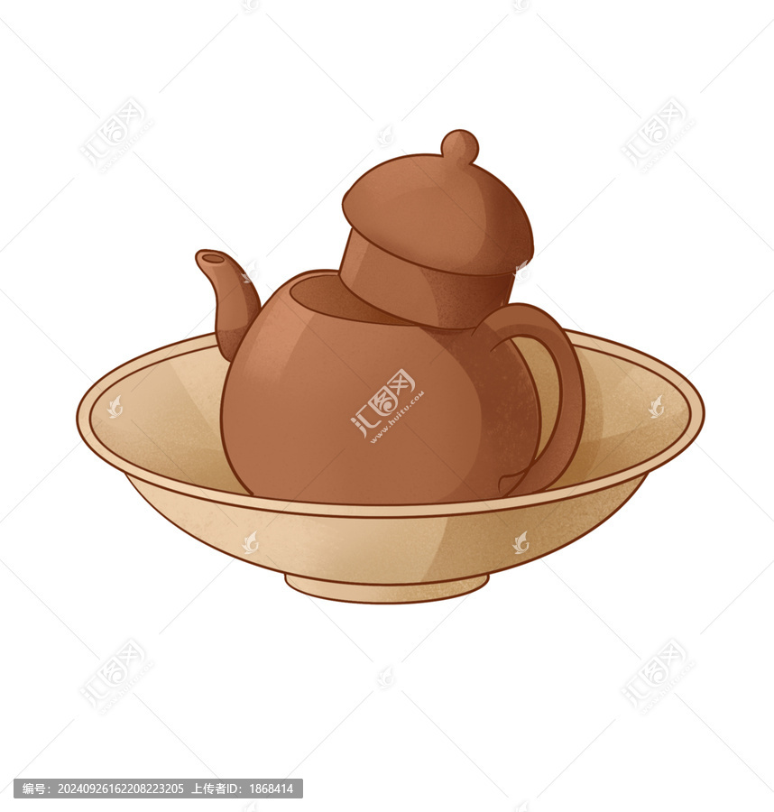 茶壺茶葉國(guó)潮國(guó)風(fēng)插畫(huà)
