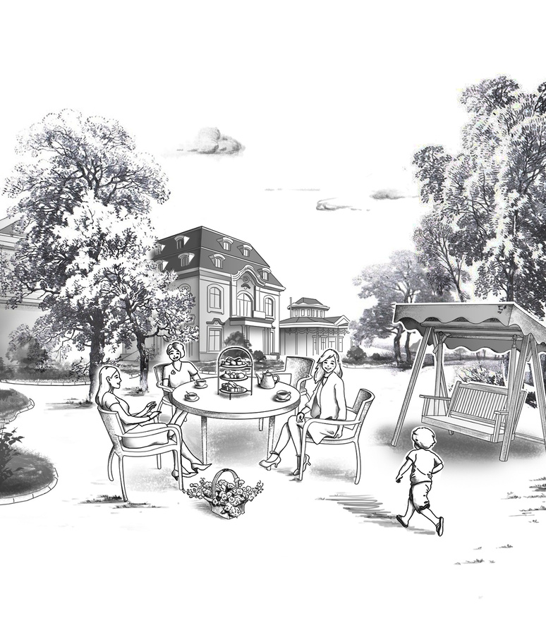 家庭主婦生活場(chǎng)景素描插畫(huà)