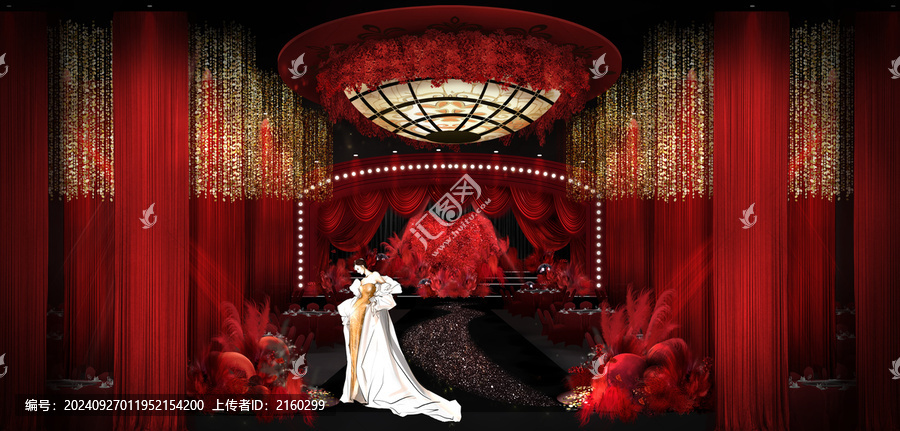深紅金色劇院風(fēng)廳內(nèi)效果圖