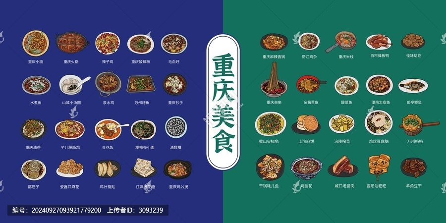 重慶美食大集合插畫