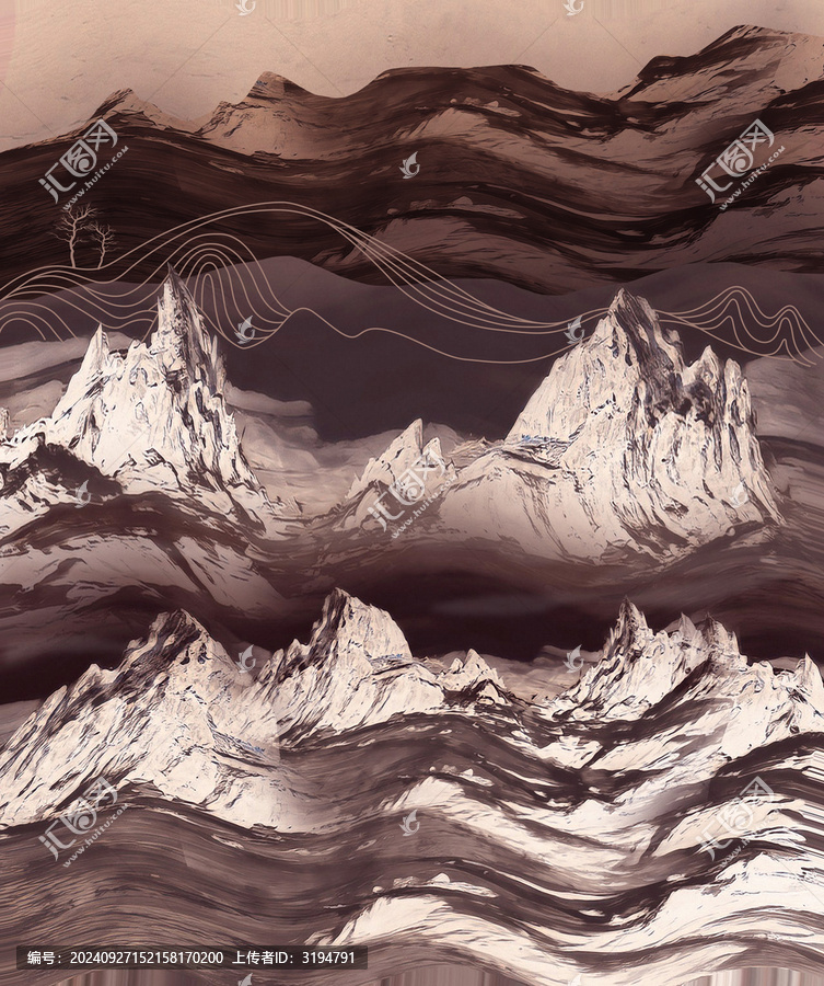 藝術(shù)水墨山水意境畫