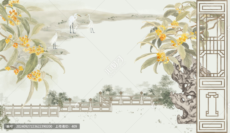 桂香滿庭國畫