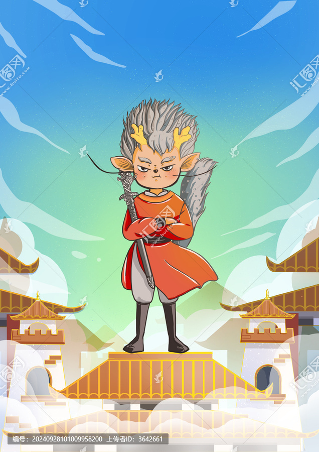 龍生九子睚眥古代神獸國(guó)潮插畫