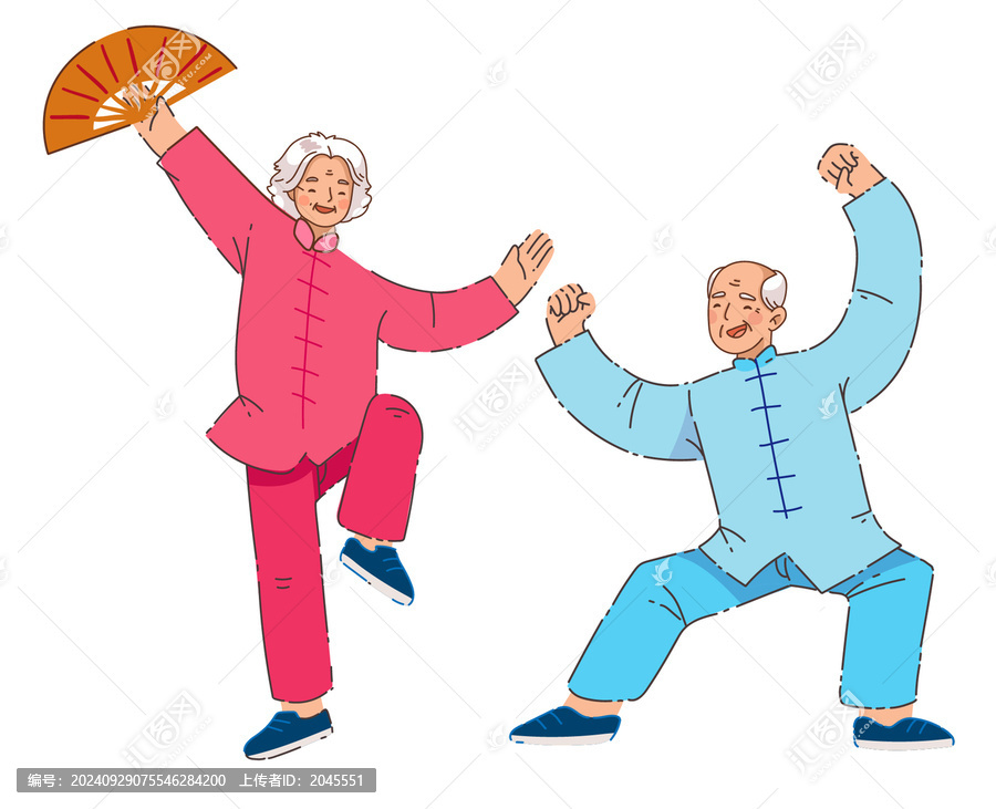 打太極的老年人
