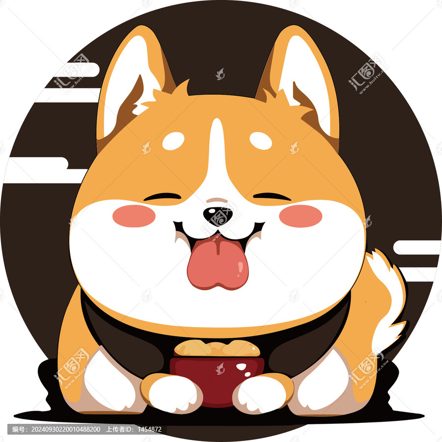 可愛(ài)卡通矢量狗旺財(cái)