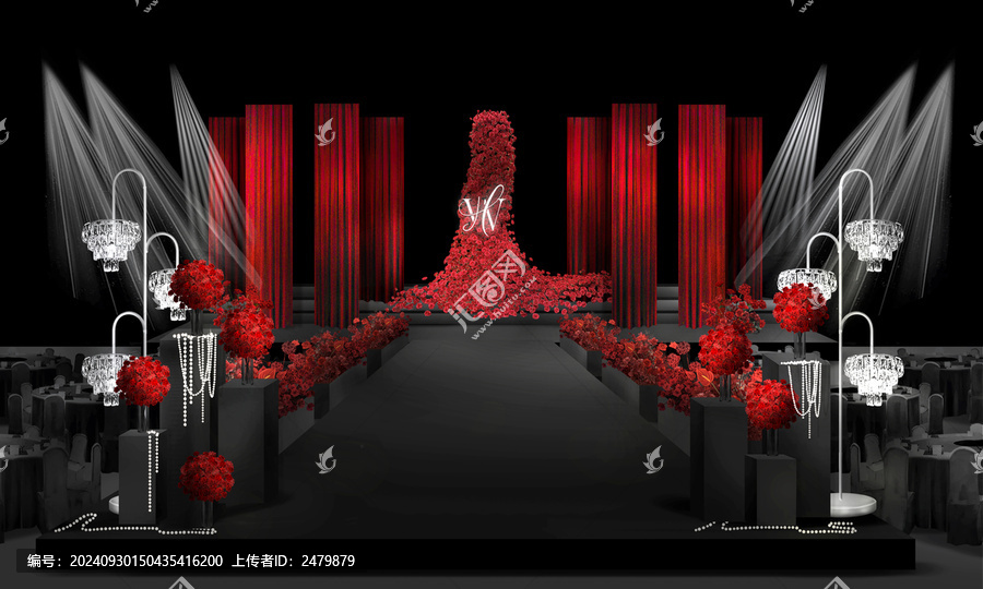紅黑色婚禮效果圖