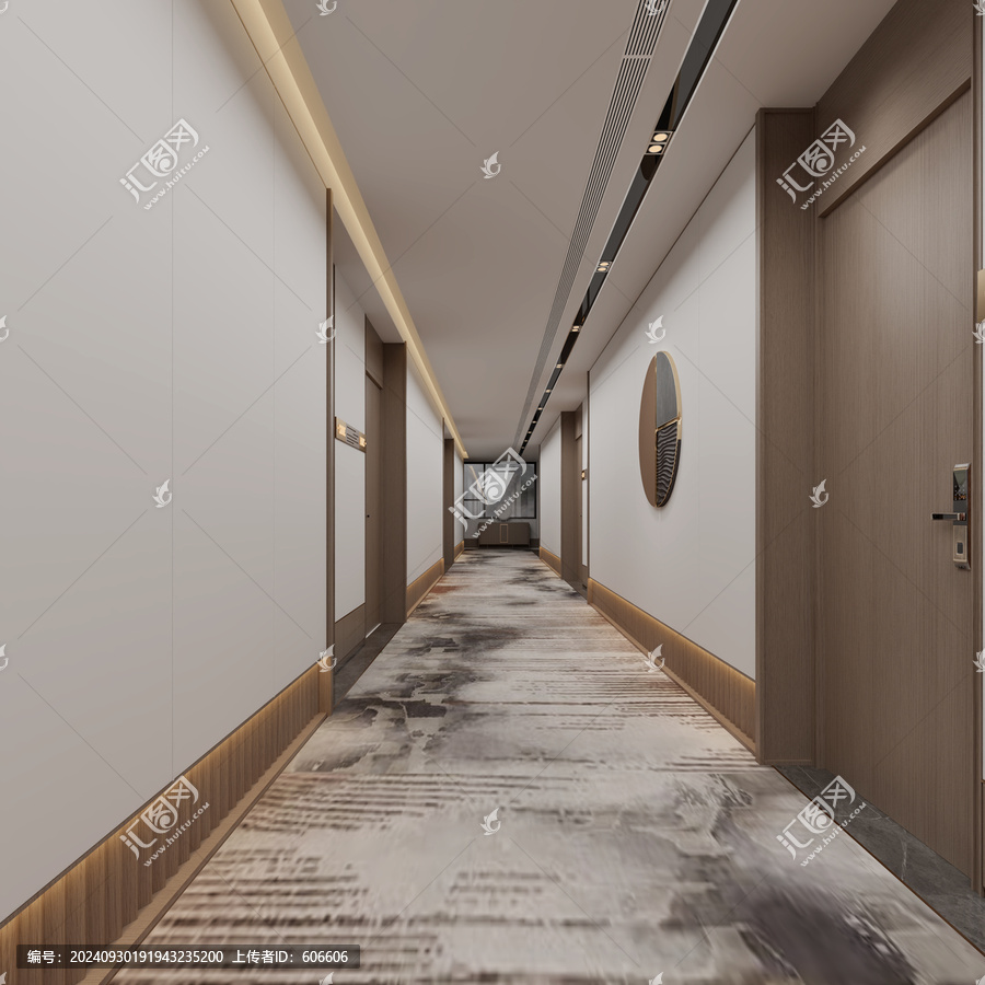 酒店走廊墻布壁畫背景場景圖