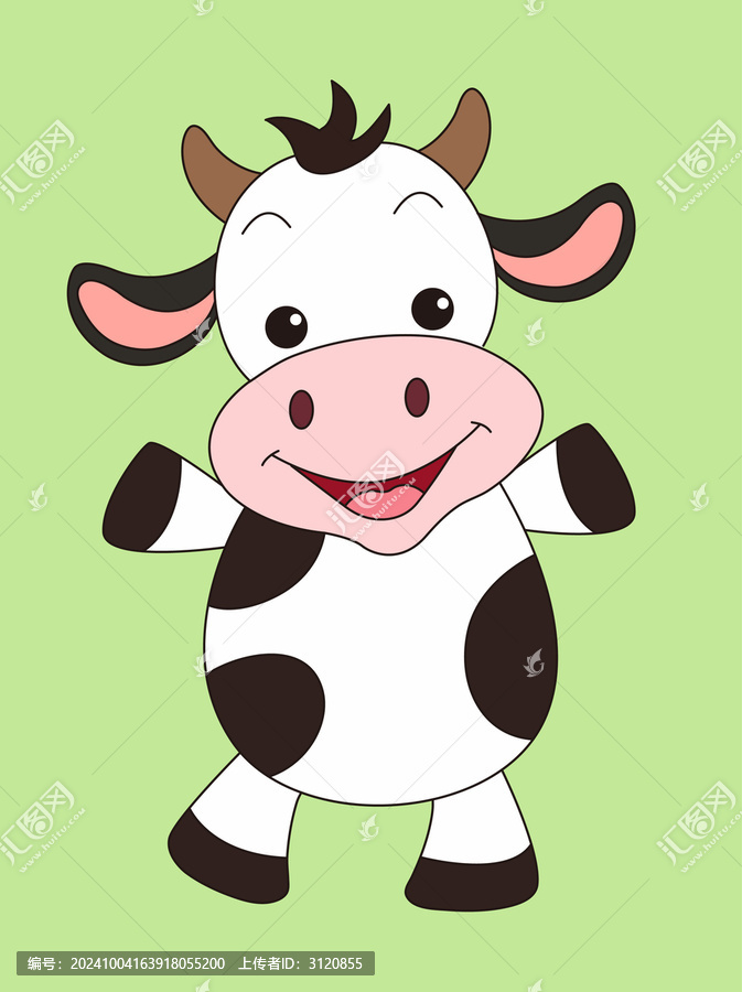 簡(jiǎn)筆畫(huà)小牛奶牛牛年插畫(huà)