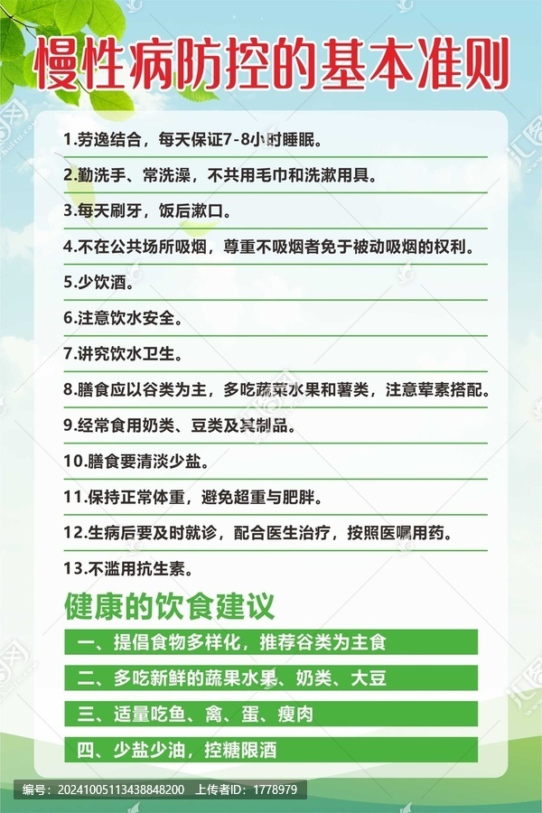 慢性病防控的基本準(zhǔn)則