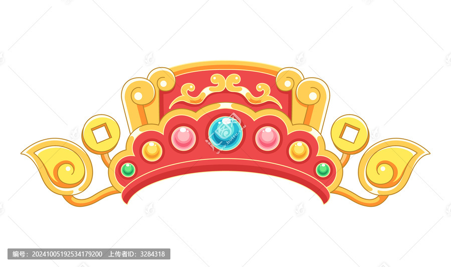 財(cái)神帽矢量卡通國(guó)潮插畫(huà)