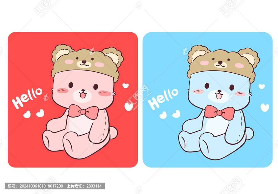 可愛小熊印花圖案