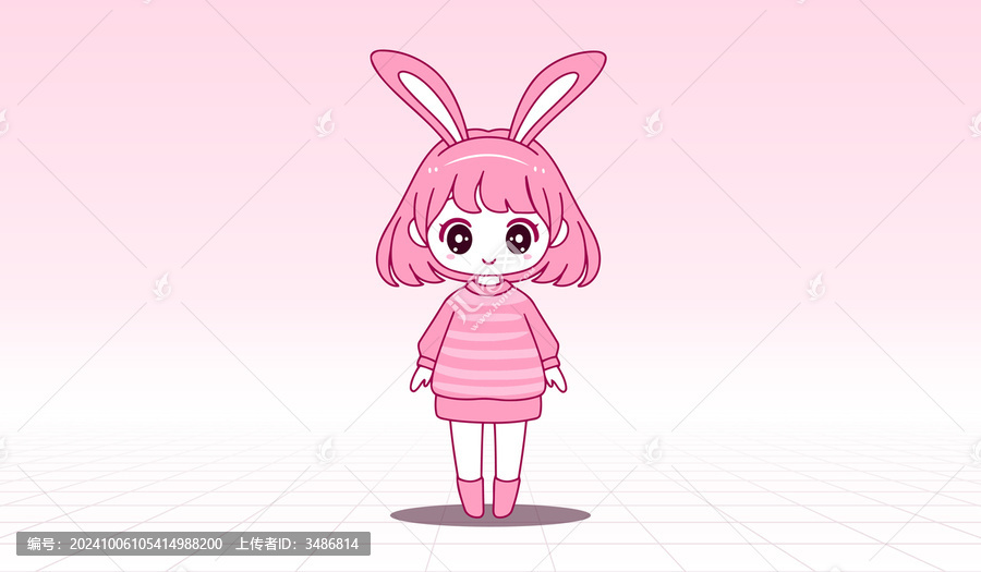 卡哇伊小女孩吉祥物